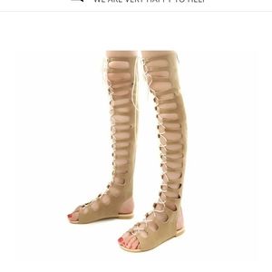 Kneel length gladiator lace up sandals size 9